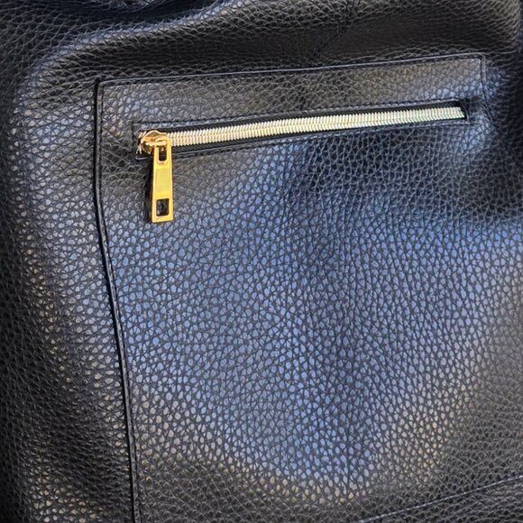 Tote - Extra Large Faux Black Leather NWOT - Picture 2 of 6